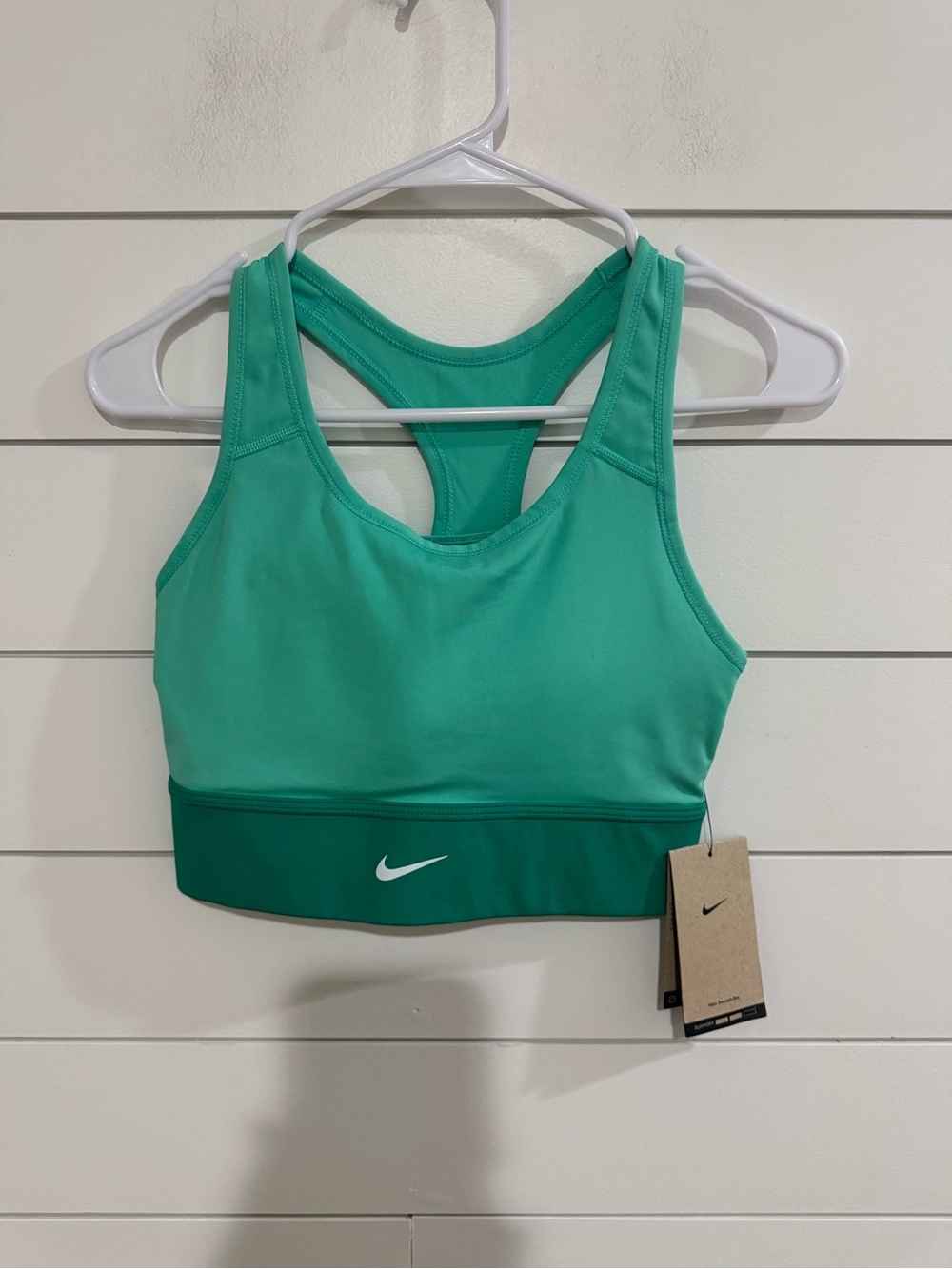 Nike Teal Racerback Sports Bra with Dark Green Band